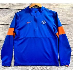 Nike Boise State Broncos Blue Quarter Zip Pullover Sweater Jacket Size Small